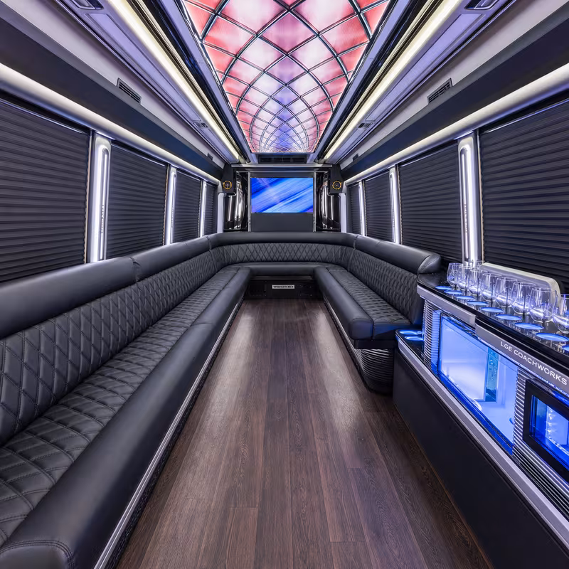15 Passenger Party Bus Interior
