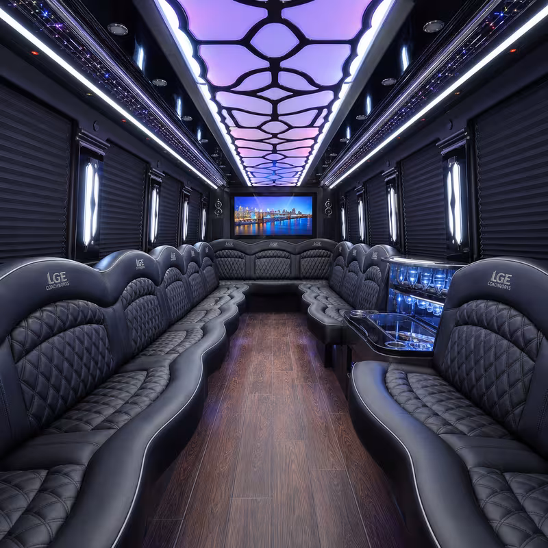 15 Passenger Party Bus Interior