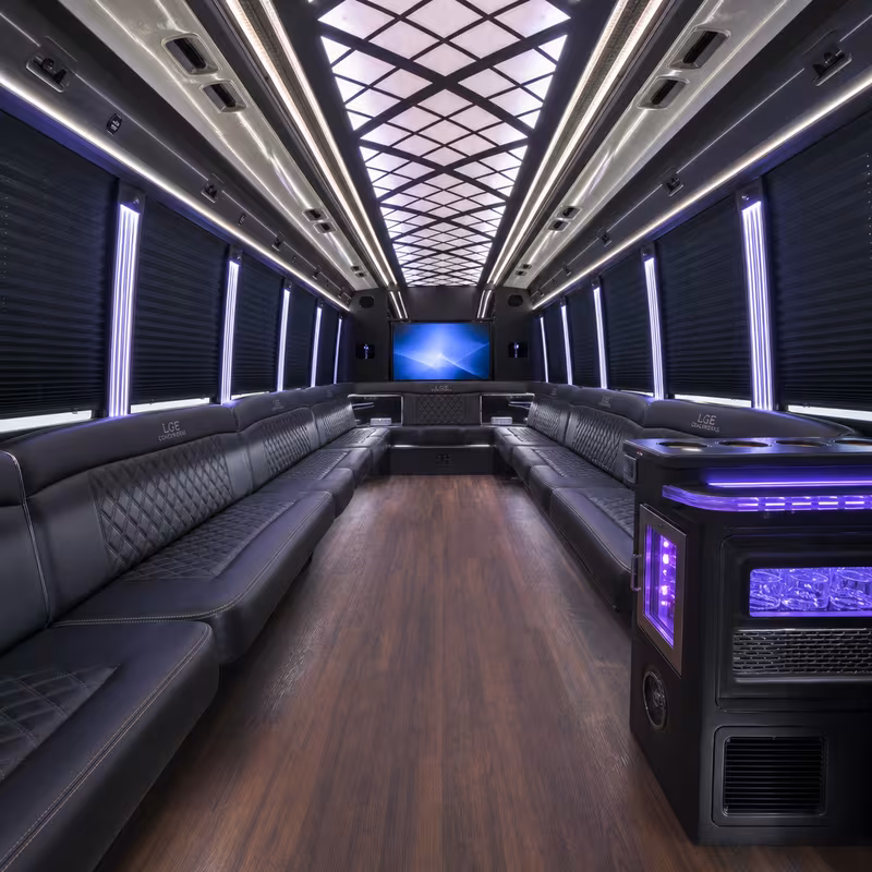 25 Passenger Party Bus Interior