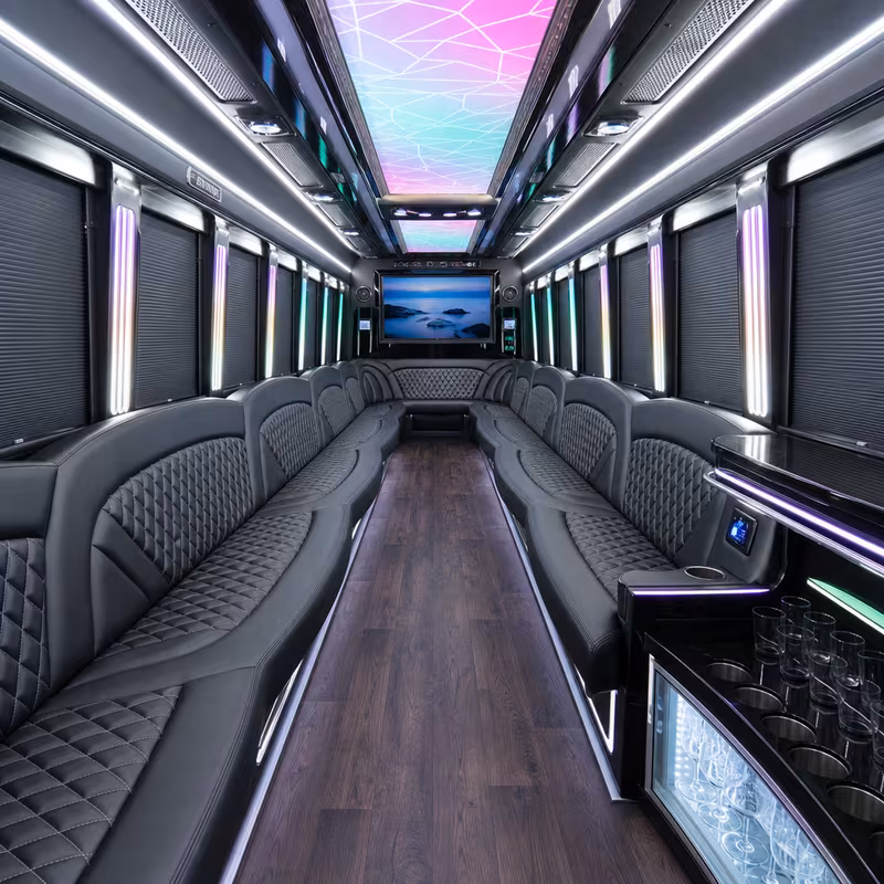 30 Passenger Party Bus Interior
