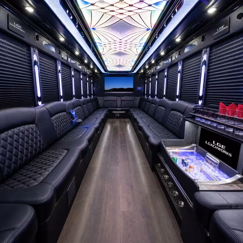 30 Passenger Party Bus Interior