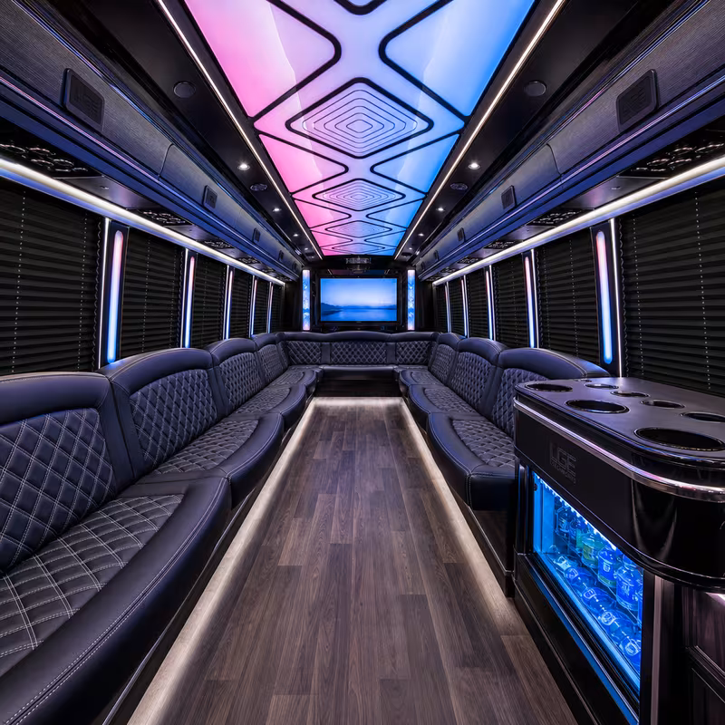40 Passenger Party Bus Interior