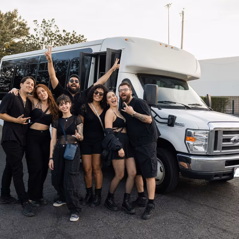 Black Mercedes Sprinter van staged for an Queens Concert Transportation group