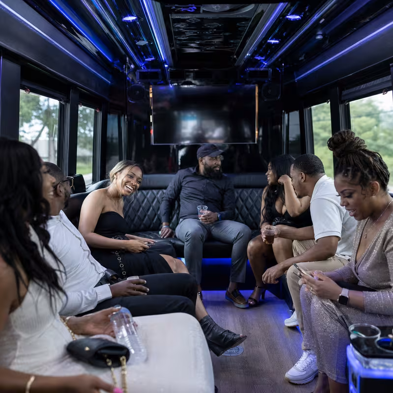 Black Mercedes Sprinter van staged for an Queens Private Event Transportation group