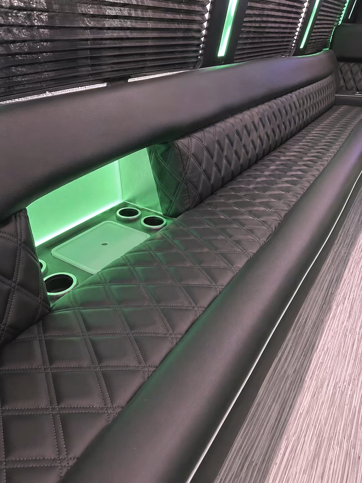 Queens Birthday, Sweet 16, & Quinceañera Transportation party bus interior
