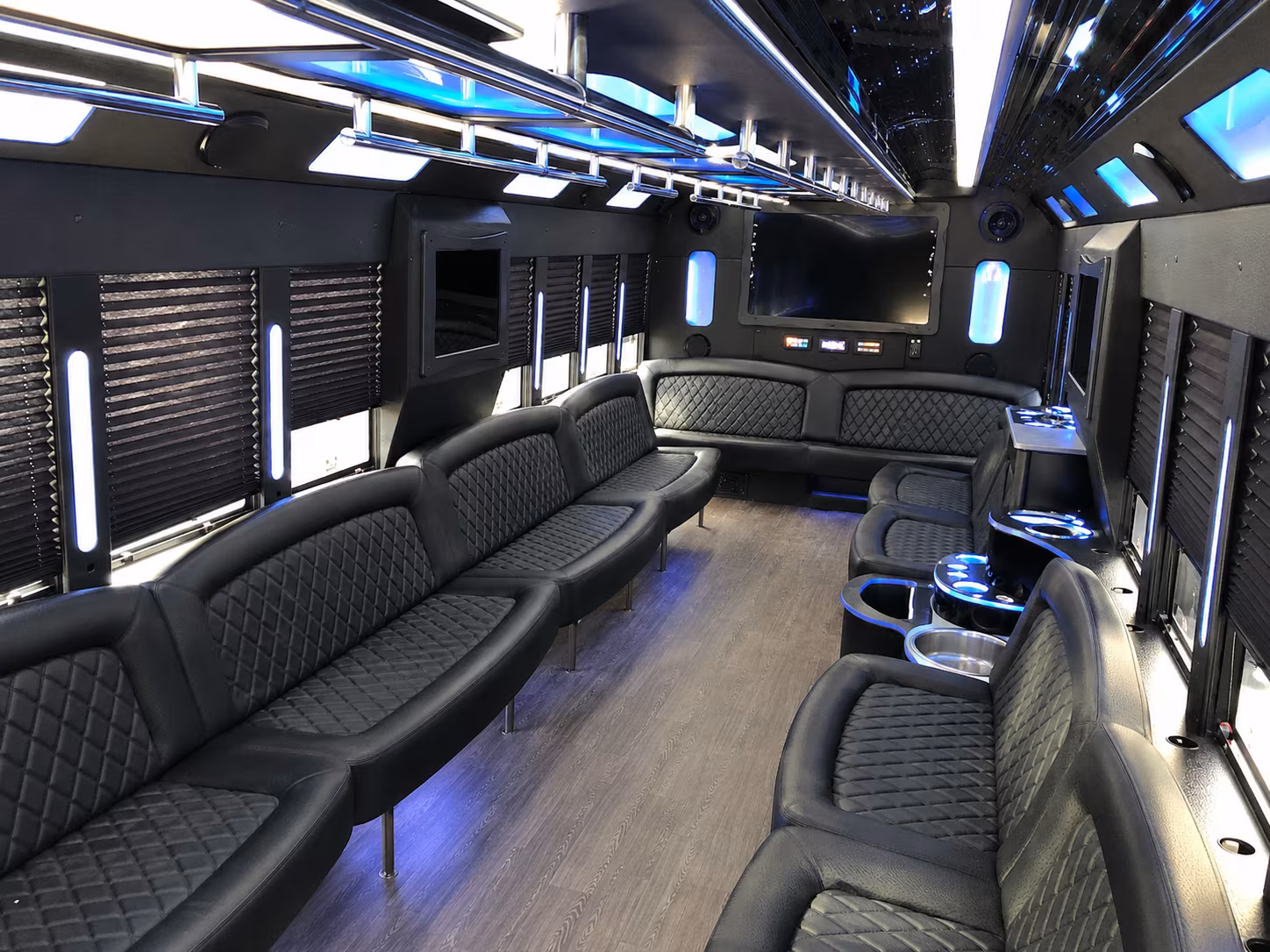 Queens Private Event Transportation party bus exterior