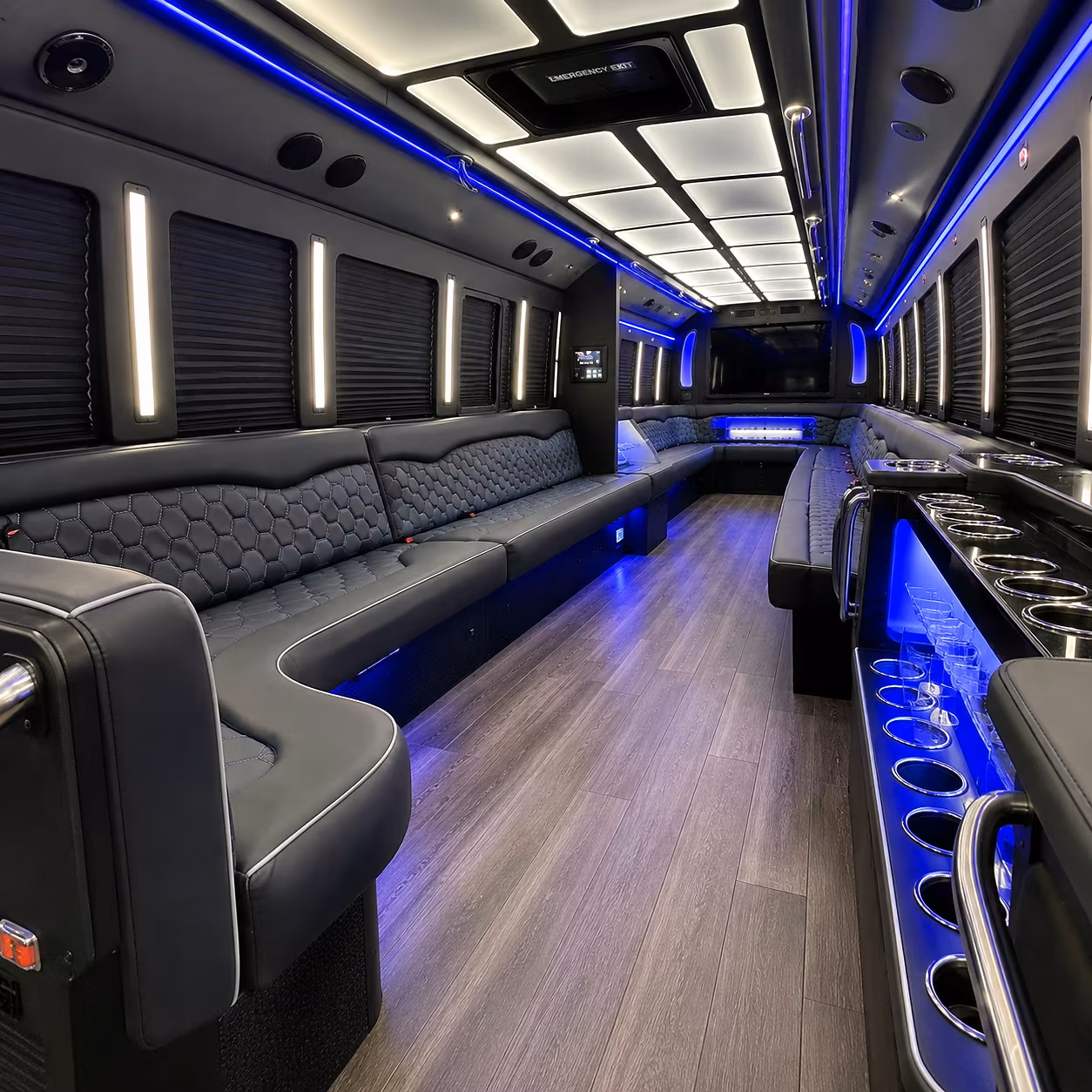 Queens Winery Tour & Pub Crawl Transportation party bus interior